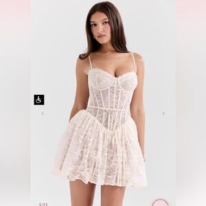 Louisa Vintage Cream Lace Mini Dress